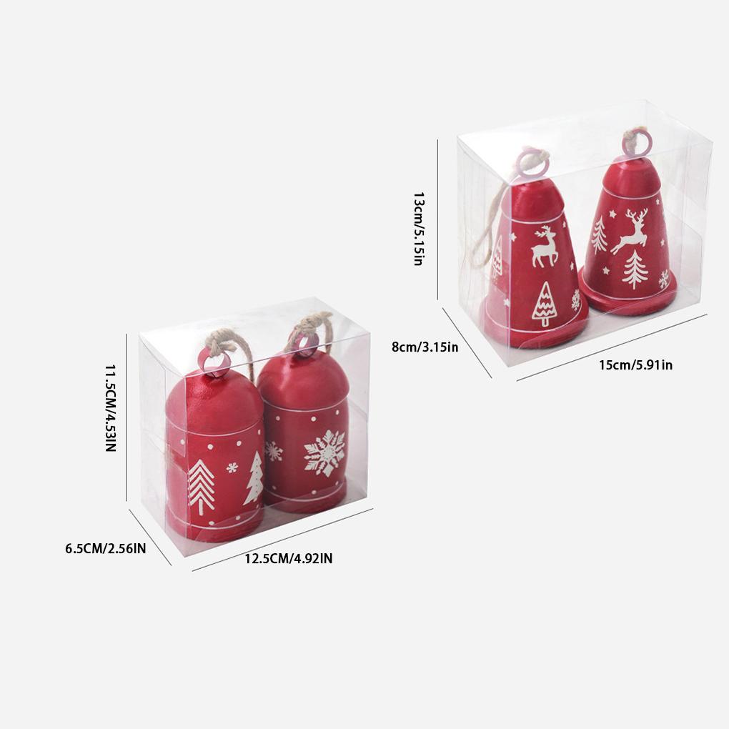 2025 Ny 2 st/set Järnhorn Öppning Julklockor Klockor Handringning Stora Klockor Julgransdekorativ Hänge