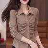 Women's Versatile Long-Sleeved Cropped Base Layer Shirt, 2025 Autumn Design – Tummy Concealing, Slimming, Flattering Top