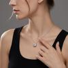 Single Moissanite Necklace Women's New Sweater Chain Light Luxury Niche Design Premium Collarbone Neck Chain