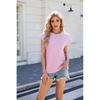 2026 Spring/Summer New Solid Color Round Neck Loose Short Sleeve Women's T-Shirt Casual Top