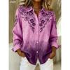 Women's Shirt Blouse Floral Graphic Geometric Bohemia Vintage Casual Long Sleeve Shirts Collar Regular Tops Fall Winter