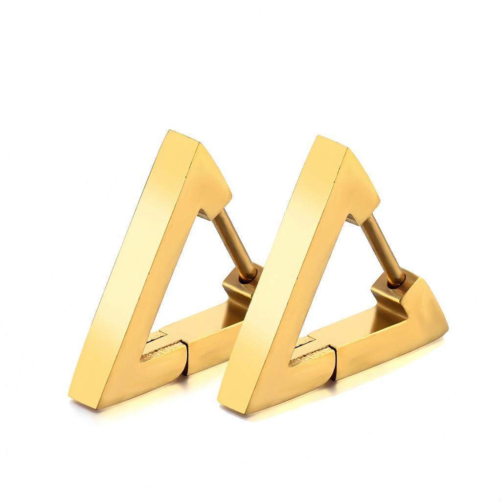 Polished Triangle Geometry Stainless Steel Men Women's Studs Earrings Black Trend Minimalist Punk Ear Jewelry Accessories