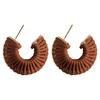 Retro Inspired Leather Ear Studs for Women C Shaped Threaded Geometric Earrings Trendy and Minimalist Earwear Jewelry