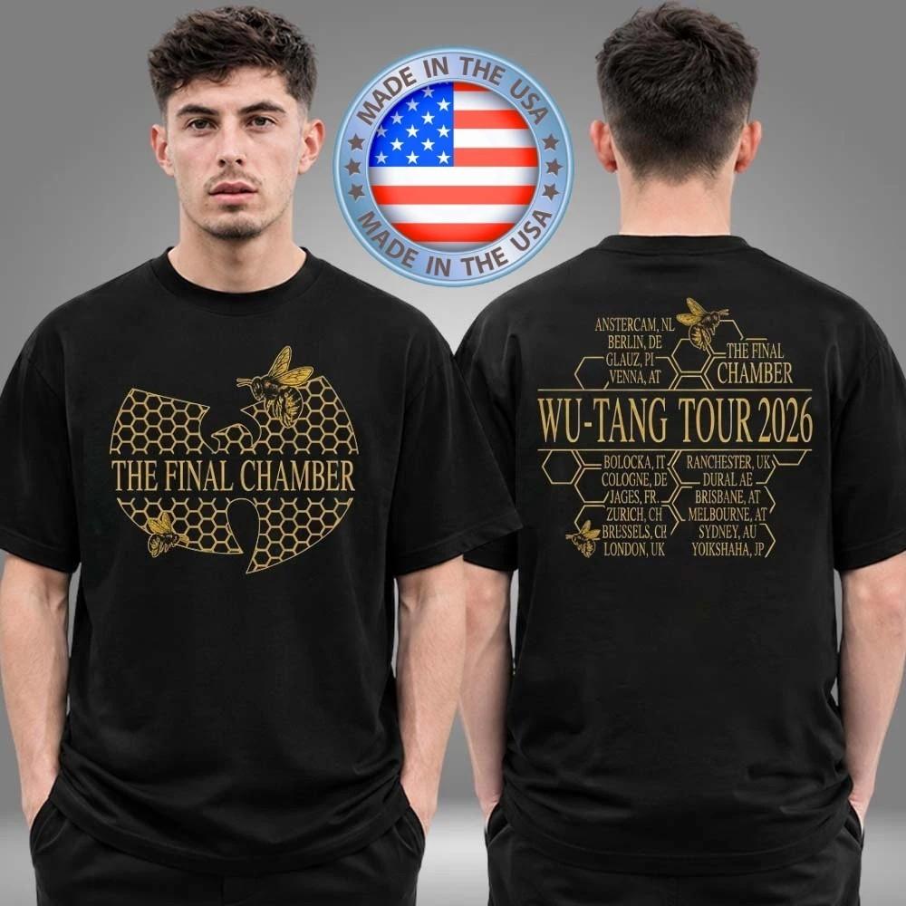 Wu Tang Clan Merchandise De Finale Kamer 2026 Tour Honingraat Zwart Tweezijdig T-shirt