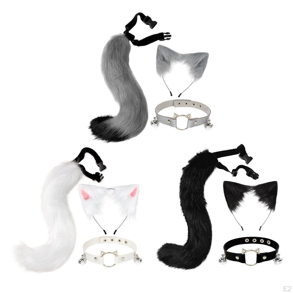 Ears and Tail Set - Perfect for Cosplay Halloween Fun!