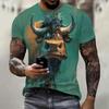 Fun Cartoon Cow Pattern Men Cute Animal 3D Printed Summer Casual Short Sleeve O-Neck Loose Street