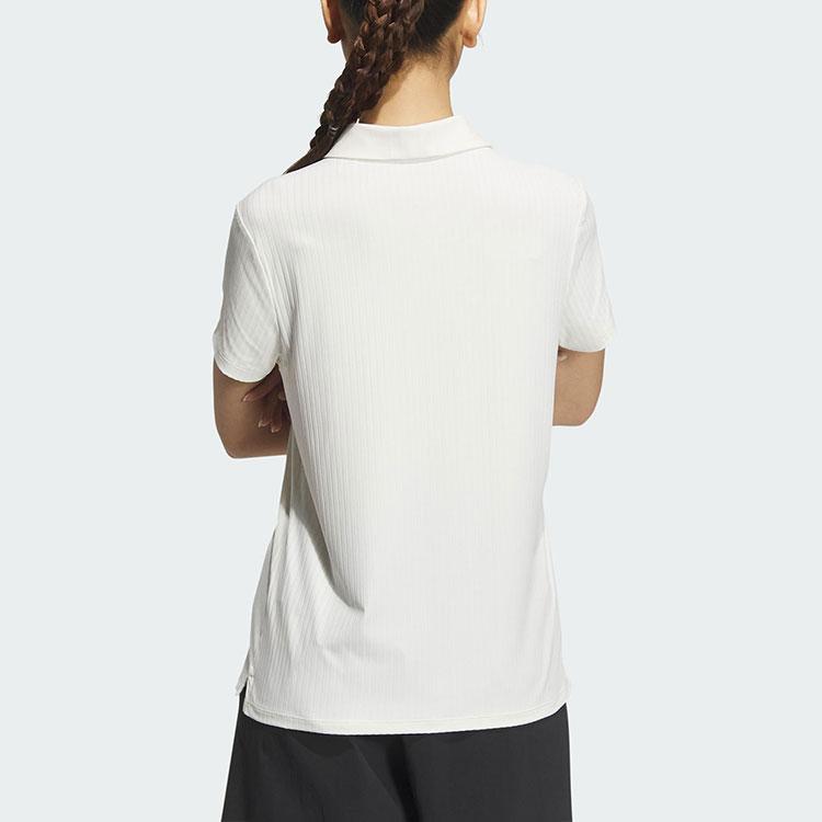 Adidas Cool Feeling Straight-Cut Breathable Polo Shirt Women Tops Pink White JD5275