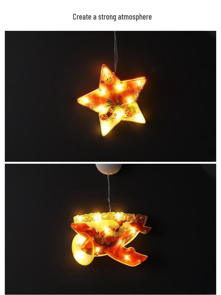 LED Christmas Tree Snowflake String Lights with Santa Claus Decoration