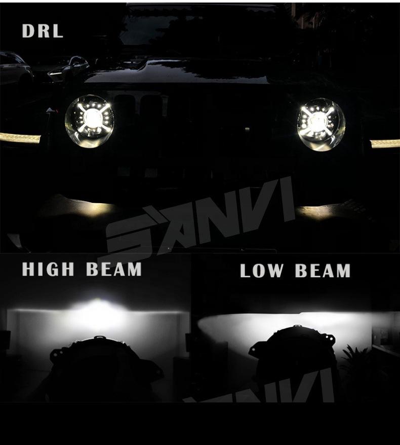 Tri-Beam 9-inch LED Bi-Beam Lens Headlight Assembly for Jeep Wrangler JL