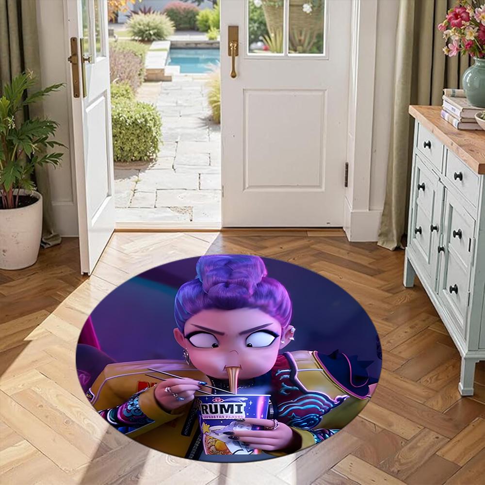 Huntrax Girls Round Area Rug Design for Bedrooms Game Room Dining Room Decorate Room Antislip Round Carpet Decorate Offices