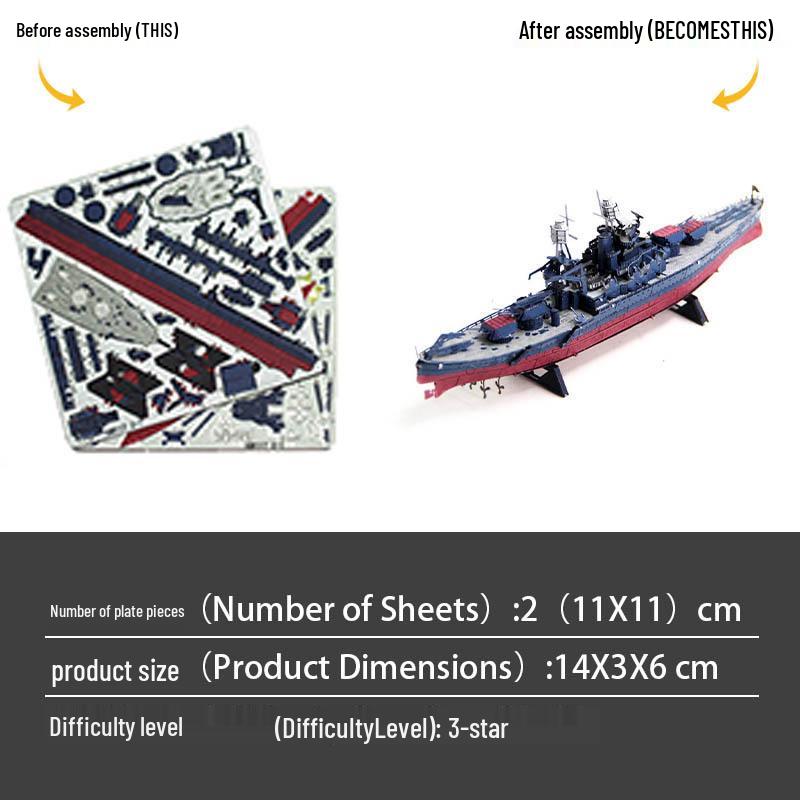 

Аризона Нержавеющая сталь 3D DIY Модель Пазл - Без клея