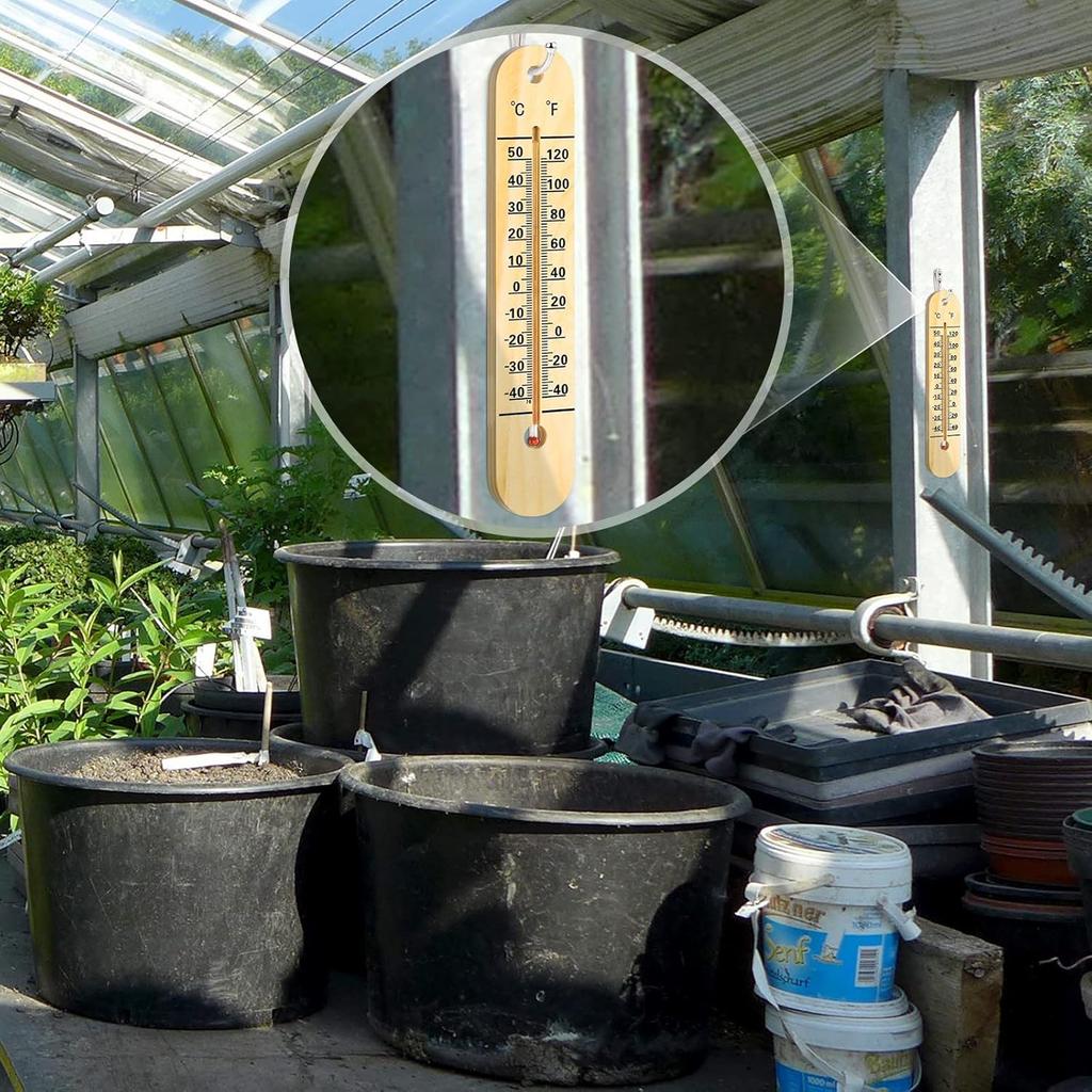 Wandthermometer Innen Groß Außenthermometer für Terrasse Doppelte Skalen Thermometer für Temperatur Haus Pool Büro Lagerhalle