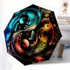 Pintura Mural de Peces Yin Yang Coloridos Póster Decoración del Hogar Pintura en Lienzo Día del Paraguas Regalo Y296