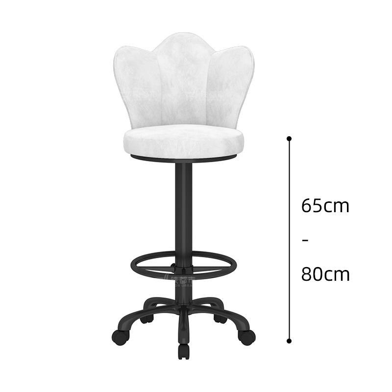Adjustable Height Swivel Bar Stool with Backrest-Luxury Counter Stool for Reception Rolling High Footrest with PU Leather Seat