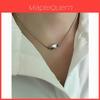 Geometric Stainless Steel Necklace With Polished Snake Chain For Men And Women