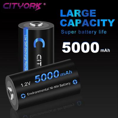 CITYORK 1.2V 5000mAh C Size Battery Ni-MH LR14 C Cell Rechargeable Battery For Gas Cooker Car Toy Flashlight Radio