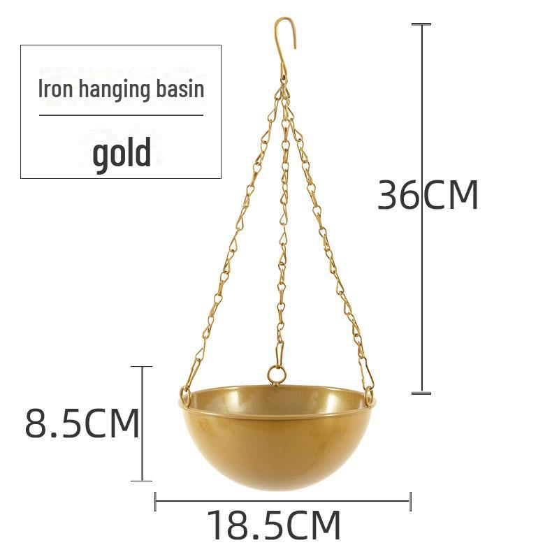 Iron Hanging Flower Pot for Hydroponic and Succulent Plants, European Garden Decoration