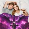 1pc Fantasy Purple Giant Sword Blanket - Epic Purple Sword & Dragons design, Soft Flannel Throw for Home, Camping, Office
