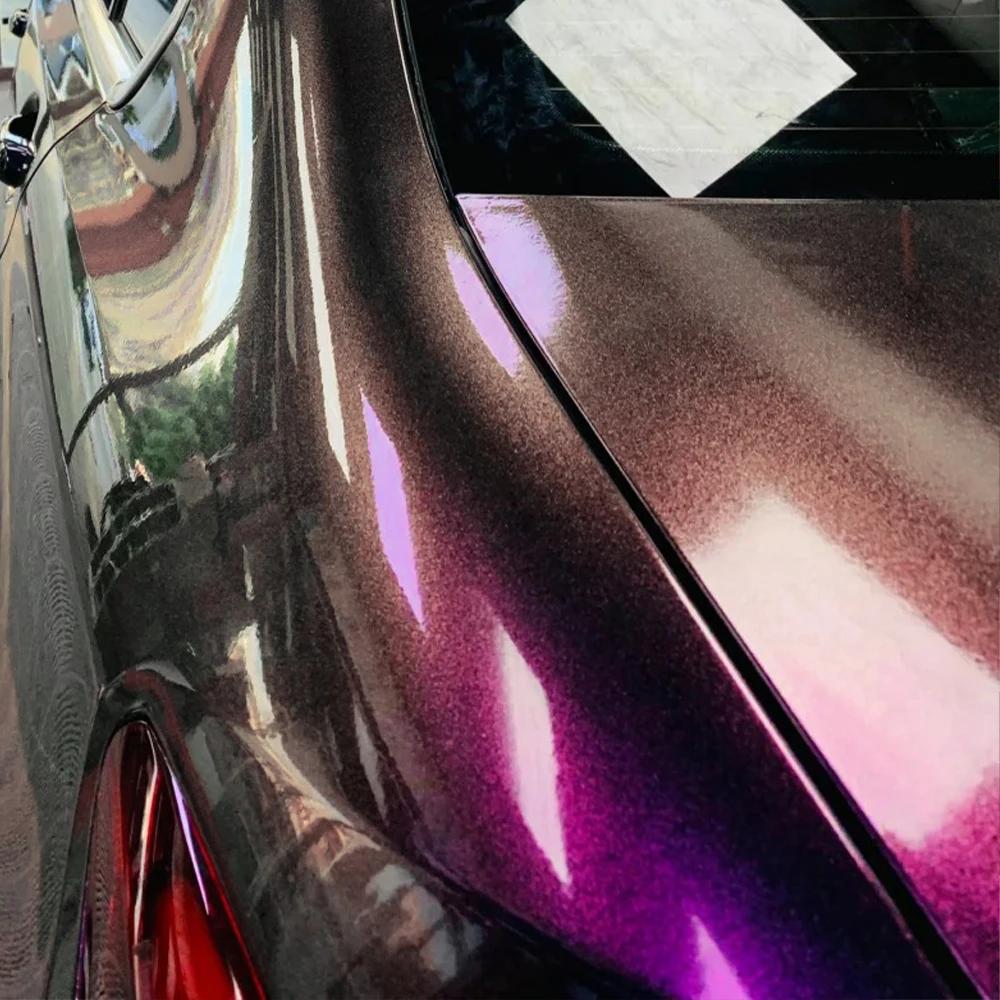 Car Sticker Diamond Purple&Gold Wrapping Vinyl Film Color Change Film PET Bubble Free Decals Car Sticker Interior Exterior