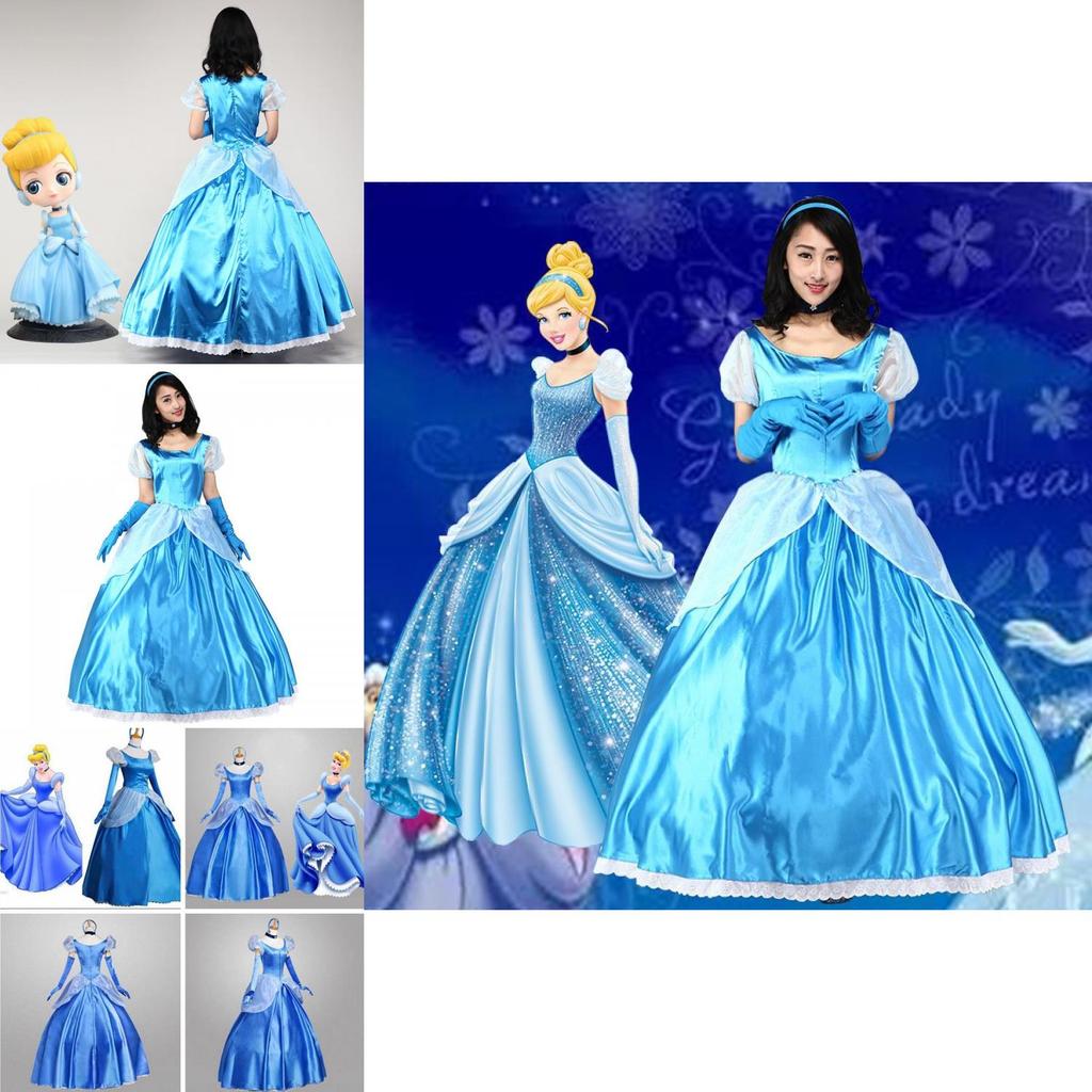 Premium Quality Gorgeous Princess Cinderella Cosplay Costume For Women With Accessories