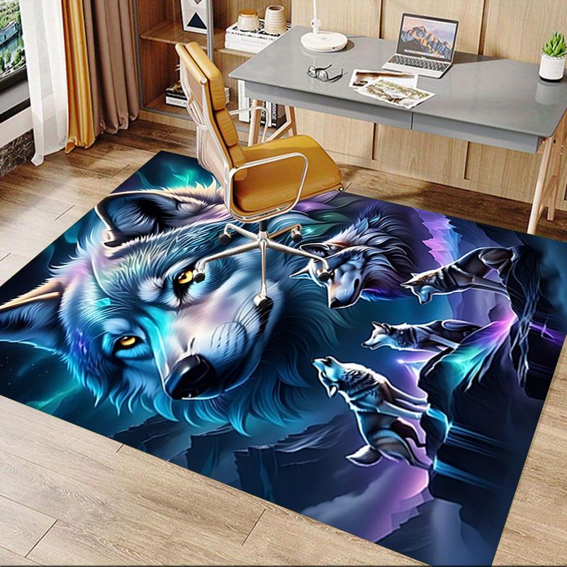 1pc Wolf Pack Night Carpet Anti Slip Polyester Floor Mat for office.Bedroom