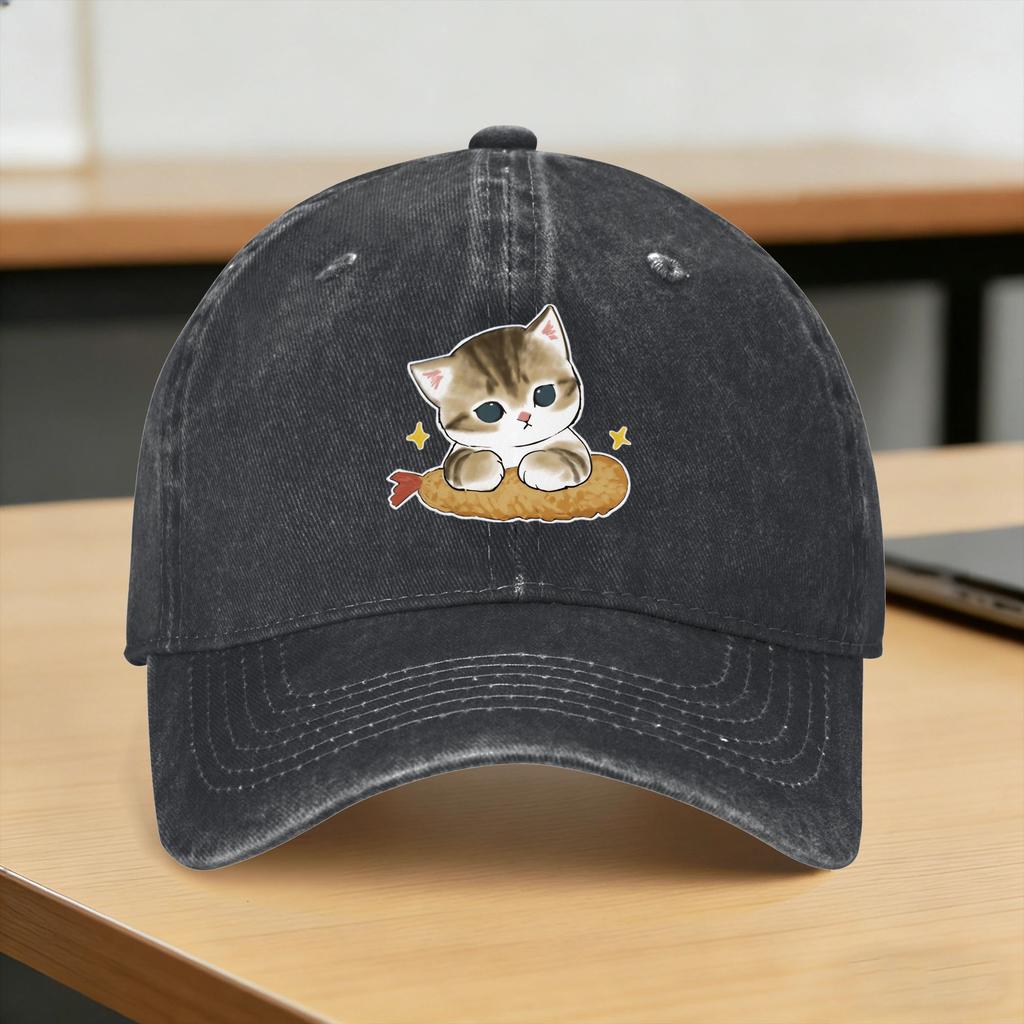 Sharks and kittens Baseball Cap Sun  Outdoor Gym SunProof Washed Trucker Hat FeUnisex Unisex Casual Print Snapback Cap