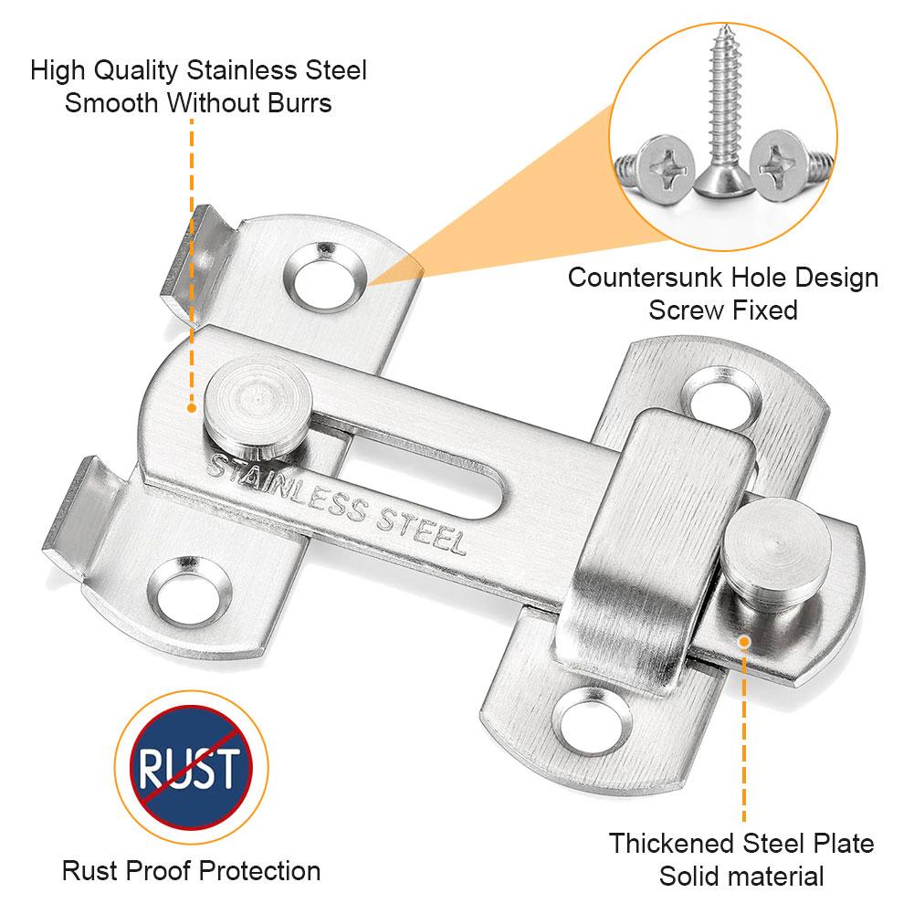 16Pcs Gate Latches Stainless Steel Door Latch Bolt Door Bolt Safety Door Lock for Barn Door Window Cabinet