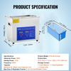 Ultrasonic Cleaner Machine, 6L Stainless Steel Ultrasonic Cleaning Machine, with Digital Heater Timer, Jewelry Cleaning for Commercial Personal Home