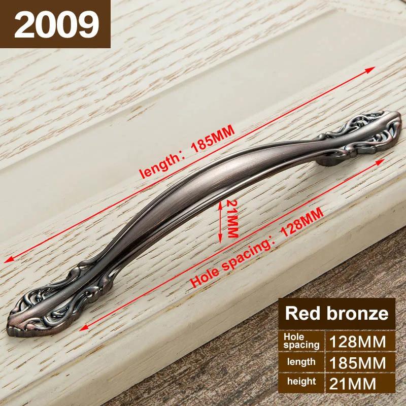 Red Bronze Handle Kitchen Door Knob Cabinet Drawer Closet Antique Shabby Chic Handles Dresser Knobs Furniture pulls