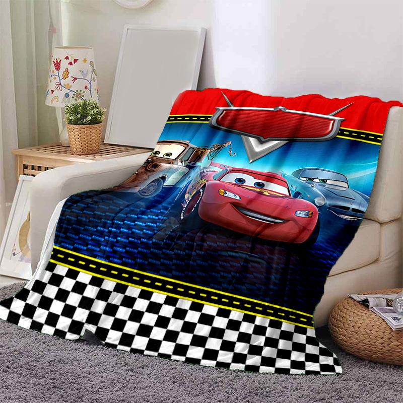 1pc Mcqueens Adventure Flannel Blanket Soft Warm Throw Blanket for Bedroom Living Room Bed Travel Camping Picnic Gift. M730067