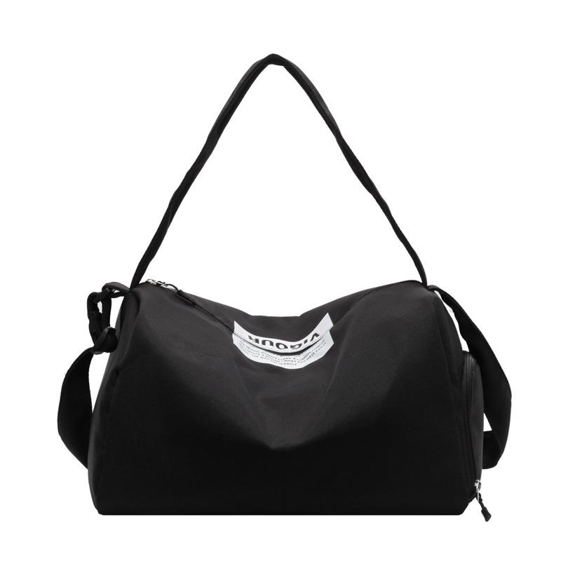 

Large Capacity Casual Messenger Travel Bag Solid Color Simple Commute Yoga Fitness Bag Dry and Wet Separation Short-distance Luggage Bag чорний