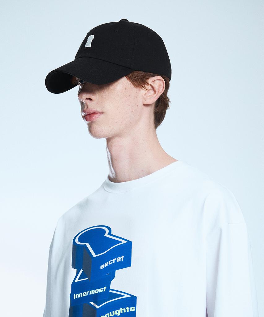 Sekeonmonollogeu Keyhole Signature Logo Ball Cap Black Seac001Black