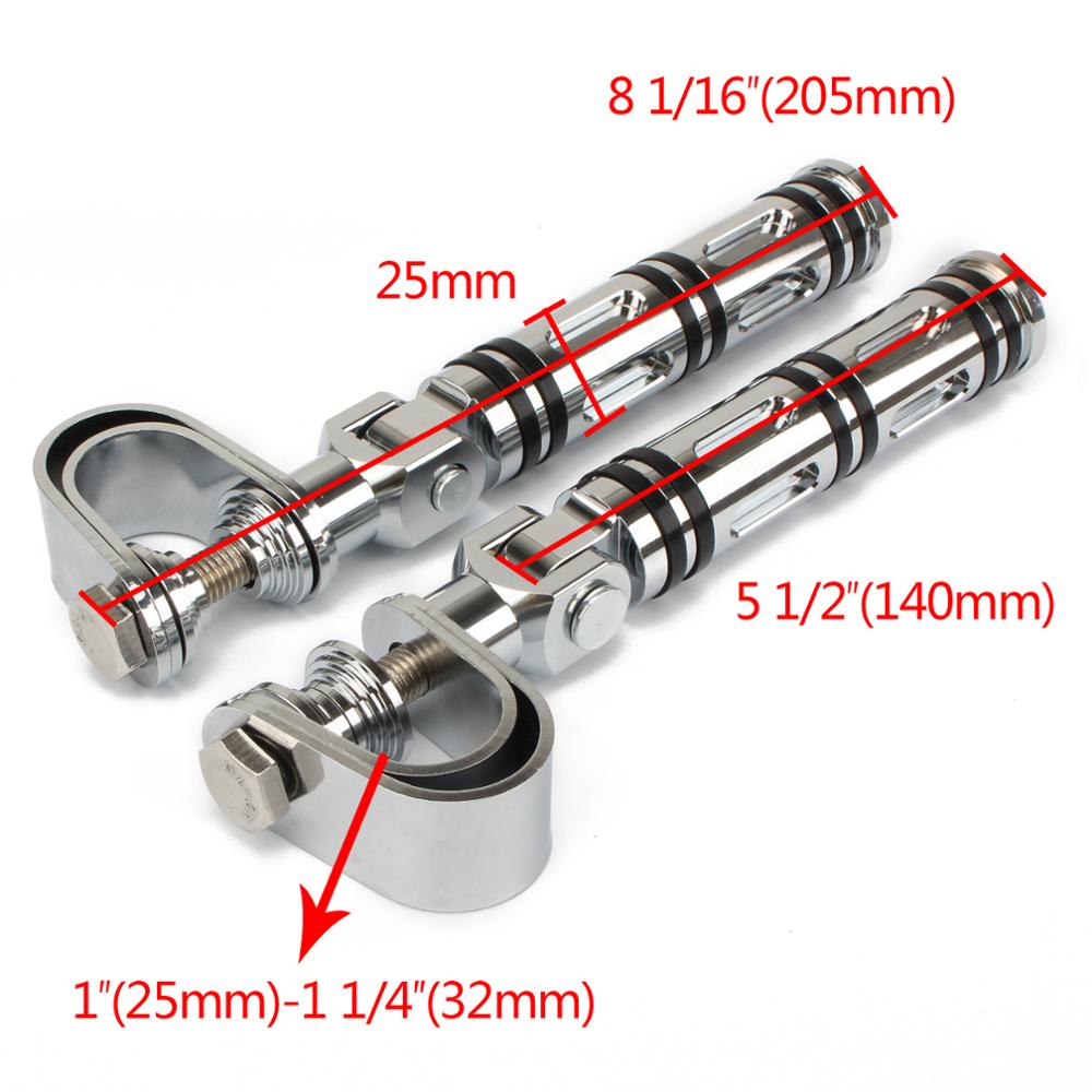 Motorcycle Highway Pegs Pedal Crash Bar Clamp Mount Engine Guard Footpeg Footrests For Harley FLH for Honda Yamaha Bolt