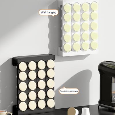 Porta Capsule Caffè a 20 Scomparti, Rack di Stoccaggio ad Alta Capacità per Capsule Tipo K, Senza BPA, Espositore per Capsule Caffè da Banco, per Cassetto