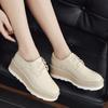 2026 New Women Round Toe Deep‑Cut Patent Leather Lace‑Up Wedge Platform Pumps, British Style Height‑Increase Versatile Thick‑Sole Casual Leather Shoes
