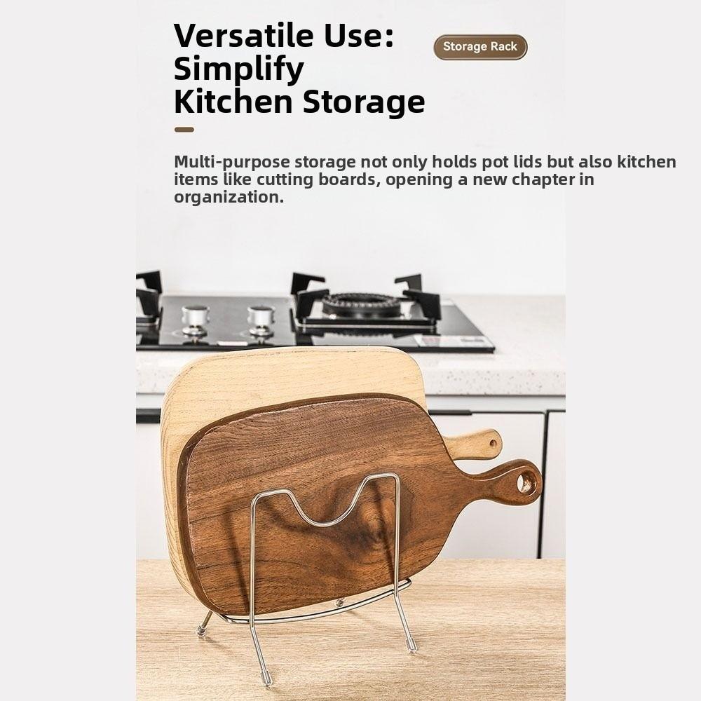 Portable Stainless Steel Cutting Board Holder Rustproof Thickening Chopping Board Organizer Space Saving Pan Cover Shelf