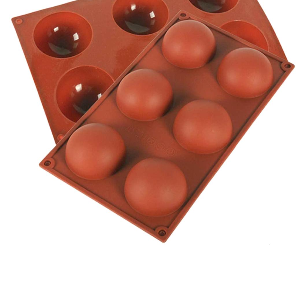 6 Holes Dessert Molds Half Ball Food Grade Silica Gel Cake Making Supplies for Home Kitchen
