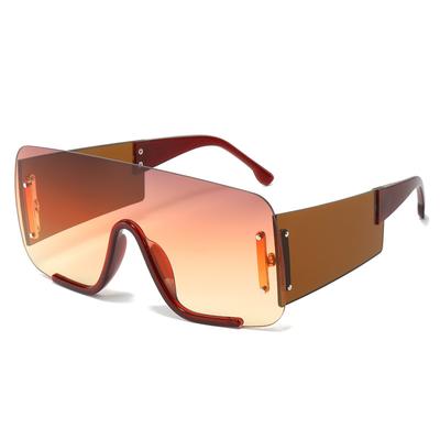 Luxury Designer Half Frame Sunglasses Trendy Punk Oversized Flat Top Vintage Shades for Women Men