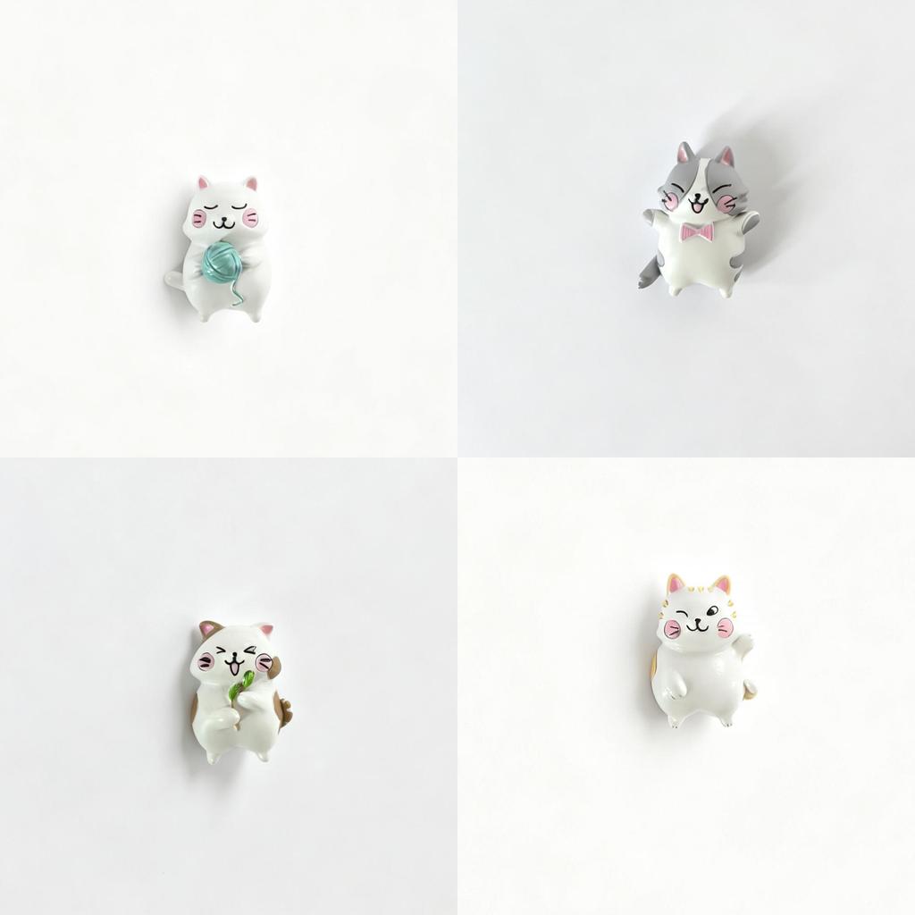 Magnete da Frigorifero Gatto in Resina con Design Cartone Animato 3D per Decorazione Casa e Regalo