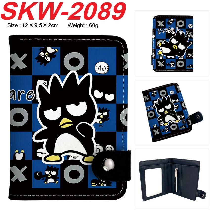 Bad Badtz-Maru Vertical Snap Wallet Cute XO All-Over Print Multi-Layer Coin Purse 1pcs