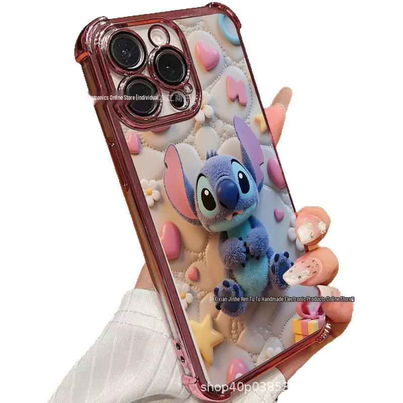 

Stitch Apple iPhone 14-17 Silicone Case, Full Coverage 123xsm Protection, Compatible with 15/14 Pro Max iPhone 12 Mini