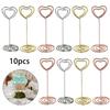 Card Holders Desktop Clip Heart Pattern Heart-shaped Iron