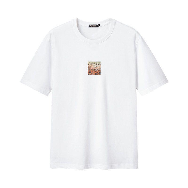 [Pure Cotton] Qianzhihe Men's Clothing 2024 New Short-Sleeve T-Shirt for Young Men, Comfortable and Versatile Base Shirt 21670