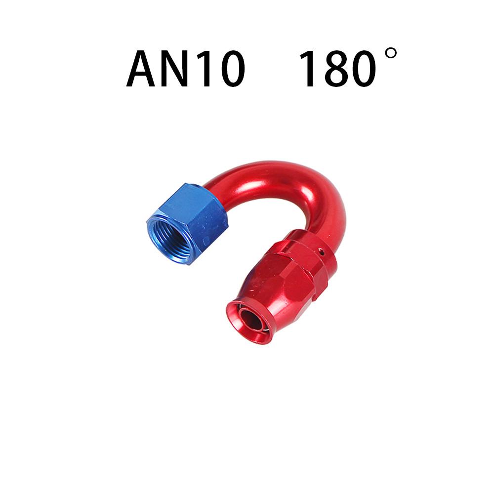 AN4/6/8/10/12 Straight 0°/45°/90°/120°/180° Degree PTFE Oil Fuel Swivel Hose End Fitting Oil Hose End Adaptor Kit Red Blue