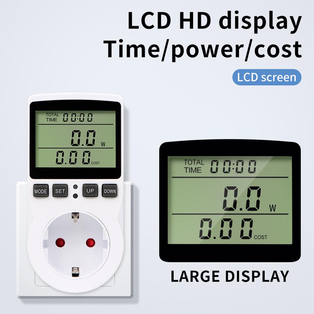 AC Energy Meter Digital Wattmeter Power Meter Electric Consumption Voltage Current Kwh Socket Analyzer Overload Protection