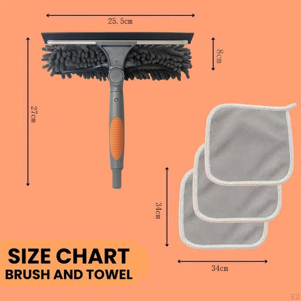 Window Cleaner Tool 2 In 1 Convenient Multifunctional Household Durability Supplies with 3 Cloth