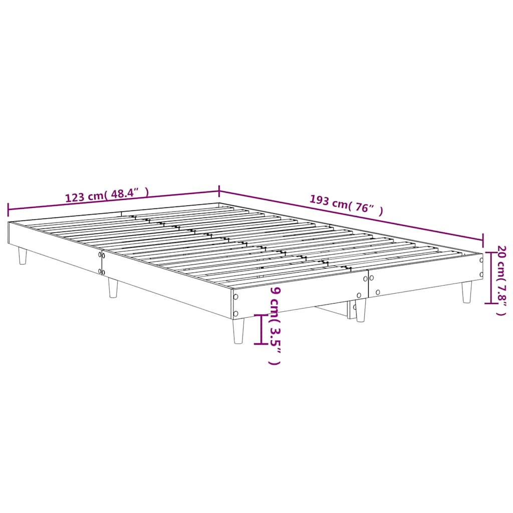 Bed Frame Black 120x190 cm Particleboard