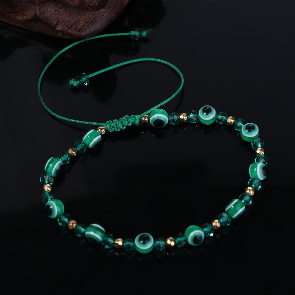 Couple Braid Rope Friends Female Bracelet Crystal Bead Bracelet Fashion Jewelry Demon Eye Bracelet