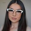 Cat Eye Anti Blue Light Glasses Women Vintage Luxury Brand Designer Black Glasses For Female Big Frame UV400 Eyewear Shades