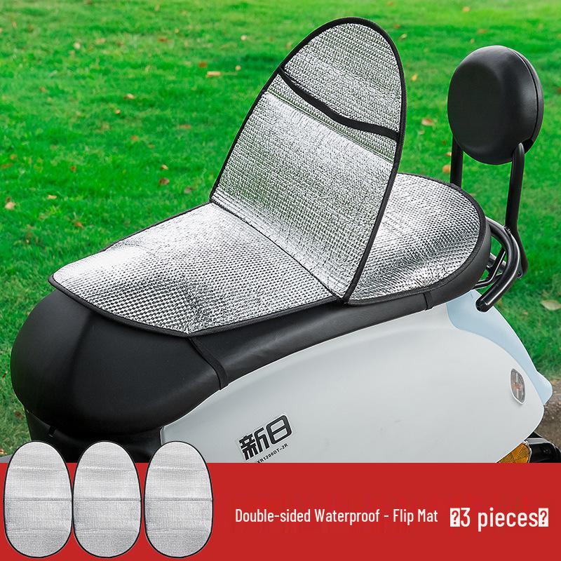Universal Waterproof Motorcycle EV Seat Cushion with Sun Protection & Heat Insulation